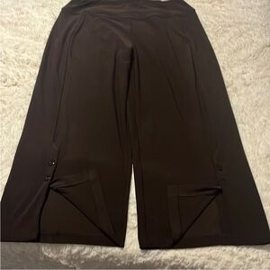Simpli the Best woman's cropped pants wide leg chocolate brown stretch size 14